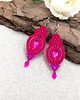 kolczyki soutache Verra kolczyki sutasz różowe eleganckie wieczorowe z kryształkami 2