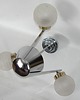 lampy wiszące Lampa wisząca Bauhaus vintage, lata 70., szkło i niklowana stal, 3x E27 4
