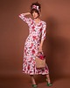 sukienki midi damskie Lady retro - sukienka z falbaną w kwiaty 1