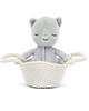 misie i maskotki Maskotka Przytulanka Kotek w Koszyczku 20 cm 3