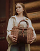 torebki do ręki Elegancki kosz wiklinowo skórzany z ręcznie obszytymi uchwytami od Ladybuq Art 2