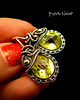 kolczyki wire wrapping Kolczyki Dragony - Słoneczny Kwarc Srebro 2
