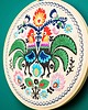 Ozdoby na ścianę Koguty łowickie - ecru, haft w tamborku 20 cm 8