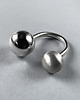 pierścionki srebrne Regulowany pierścionek z kulkami 14 mm i 10 mm 4