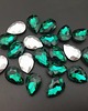 biżuteria różna Tunele do uszu łezki 10-100mm ze szklanym kryształkiem #022 Emerald 2