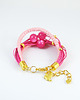 bransoletki - inne Bransoletka - Różowa, złota - ptaszek, koraliki 1