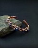 bransoletki wire wrapping Miedziana bransoleta mankietowa z lapis lazuli 1