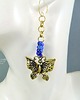 kolczyki z mosiądzu Złoty motyl z kobaltem urocze długie modne kolczyki w stylu boho handmade 1