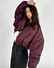 kurtki damskie Krótka kurtka typu bomber burgund 5