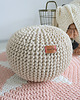 pufy do siedzenia Pufa ecru bawełniana okrągła handmade 6