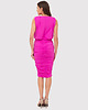 sukienki midi damskie Różowa sukienka midi z marszczoną spódnicą DA1767 HOT PINK 1