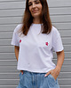 t-shirt damskie T-shirt Crop-Voila Biały Bratki 3