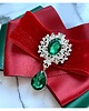 broszki Świąteczna Brosza z zielonym kryształem  NEW Mikołajki 2