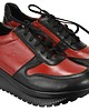 sneakersy damskie Sneakersy skórzane - czarno  czerwone  (6192) 3
