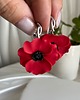 kolczyki z masy plastycznej Kolczyki maki z gliny polimerowej. Handmade 2