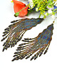 kolczyki szklane Nindhan, brązowo-niebieskie "indiańskie" kolczyki, beading 2