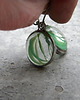 kolczyki wire wrapping Zielone płomienie - kolczyki 3