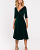 sukienki midi damskie Welurowa sukienka z dekoltem-zielona(M-645) 3