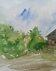 obrazy WYPRZEDAŻ SZTUKI! Akwarela Wieś oryginalny obraz 300g 18x30 cm 1