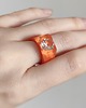 pierścionek z żywicy Pomarańczowy pierścionek z cyrkonią 1