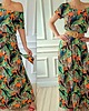 sukienki maxi damskie Maxi sukienka BOHO- kolorowe pióra z dzianiny 1