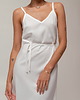 sukienki midi damskie Długa sukienka w stylu bieliźnianym (slip dress), CREAMY-WHITE 4