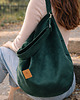 torby na ramię Torba hobo z wodoodpornego weluru Butelkowa Zieleń 2