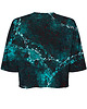 t-shirt damskie DR.CROW T-shirt Krótki CROP MarbleTurquoise 1