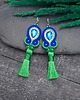 kolczyki soutache Kolczyki sutasz z chwostami chabrowo zielone kolorowe Jolly 2