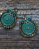 kolczyki soutache Małe kolczyki sutasz z ozdobnym guzikiem 2