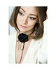 chokery Czarny choker z jedwabiu 1