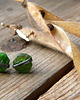kolczyki wire wrapping diopsyd - surowe kamienie - sztyfciki 1