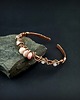 bransoletki wire wrapping Miedziana bransoleta mankietowa z opalem i różowym kwarcem 1