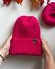 czapki damskie Wełniana czapka oversize - magenta 1