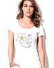 t-shirt damskie Koszulka damska organiczna z nadrukiem Twarz 1