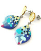 kolczyki z masy plastycznej Wiszące Kolczyki Niebiesko Złote 2