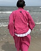 komplety damskie Żakardowy komplet Pink - kimono i kuloty 1
