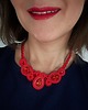 kolie Czerwony naszyjnik sutasz z kryształami 2