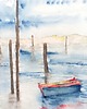 obrazy Akwarela Trondheim Norwegia oryginalny obraz A5 21x15 cm 2