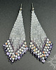 Biżuteria ślubna Meringo, białofioletowe "indiańskie" kolczyki, beading 1