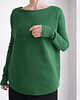 bluza bez kaptura damska Gruby Wąski rękaw Ciemno zielony 2