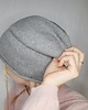 czapki damskie Kaszmirowa czapka- czapka z kaszmiru 100% szara gładka 3