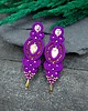 kolczyki soutache Kolczyki sutasz fioletowe ze złotem Ismara wieczorowe z kryształkami 2
