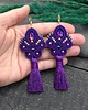 kolczyki soutache Kolczyki sutasz z chwostami fioletowe długie eleganckie wieczorowe Cosima 1