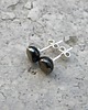 kolczyki wire wrapping Złota powłoka - kropki - sztyfty 3