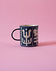 kubki Duży Granatowy Kubek Ceramiczny w Stylu Vintage - Sgraffito, Ceramika 4