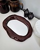 lustra stojące i wiszące Lustro z ceramiczną ramką brazową 5