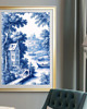 plakaty PLAKAT Toile de jouy, biało niebieska dekoracja, chinoiserie 1