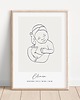obrazy i plakaty do pokoju dziecięcego Metryczka Dziecka LineArt - personalizowany plakat z noworodkiem typ3 1