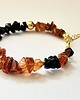 bransoletki - inne Bransoletka z bursztynem i obsydianem Amber Noir Agrafka Studio 3